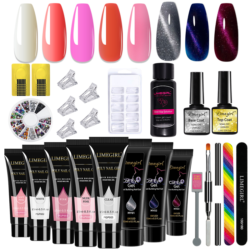 Nail Art Extension Cat Eye - LIMEGIRL 15ml Nail Art Kit Poly