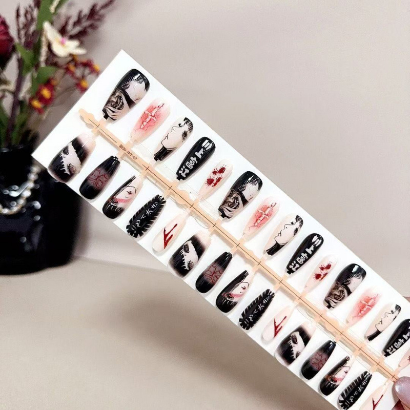 Press On Nail Set - Kawakami Tomie Manicure Sweet Cool Style