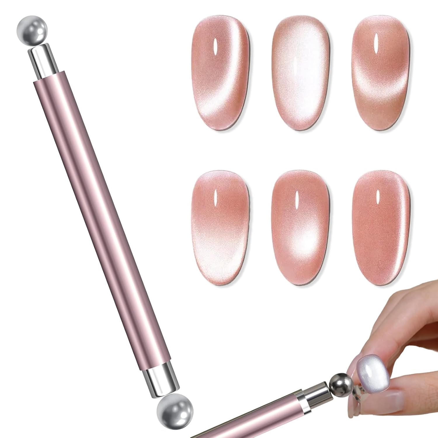 Nail Gel Polish Set - Cat Eye Magnetic Ball With Nail
