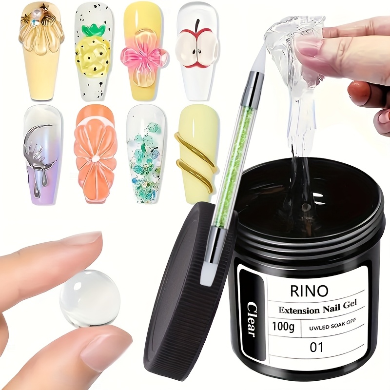 Nail Gel Polish Set - 100g Clear Non-Stick Hand Extension Nail