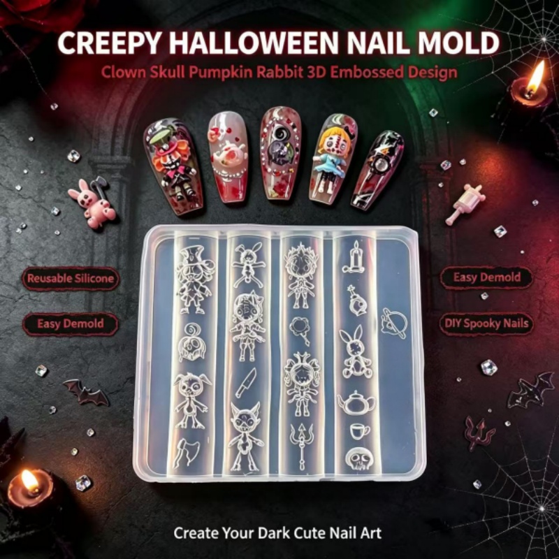 Nail Art Gothic - Dark Fantasy Halloween Nail Art Mold