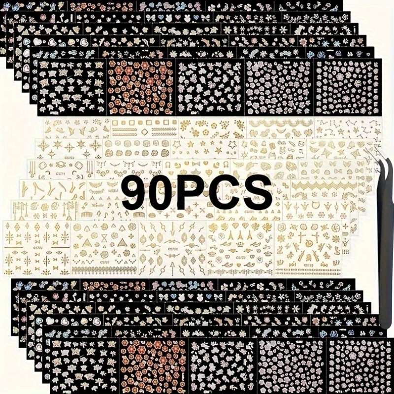 Nail Art France - 90 Sheets Durable Plastic for Women