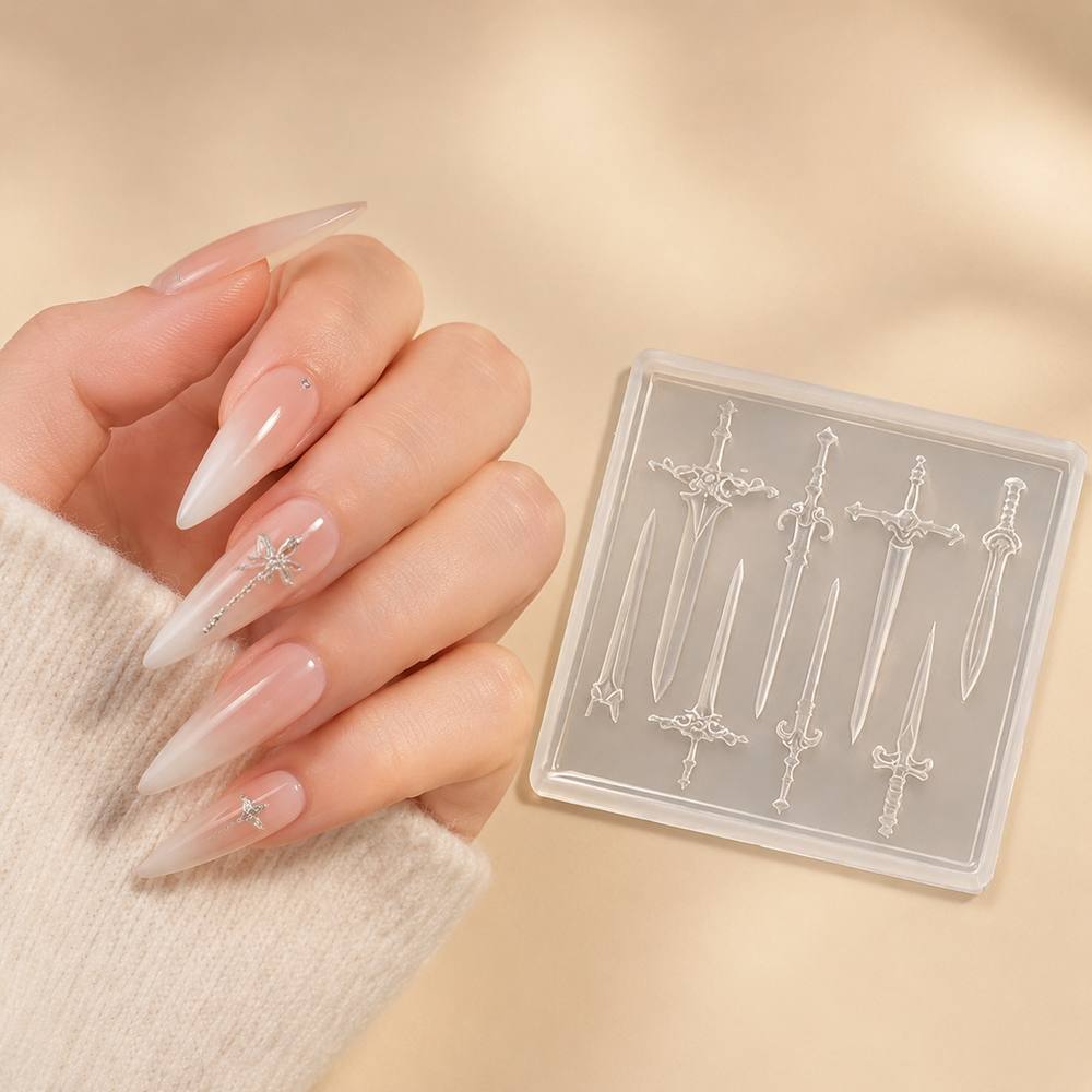 Nail Art Gothic - 1Pc Mini Sword Nail Mold Medieval