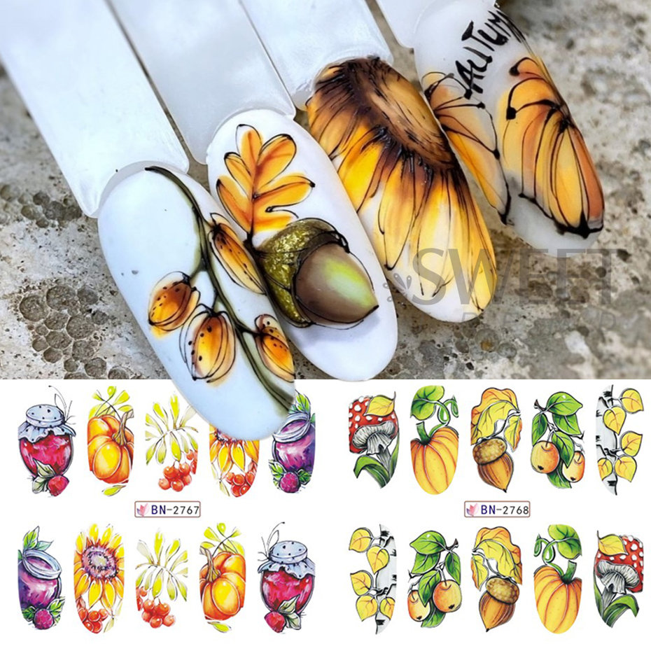 12pcs Autumn Nail Stickers Car - Nail Art France recension och pris