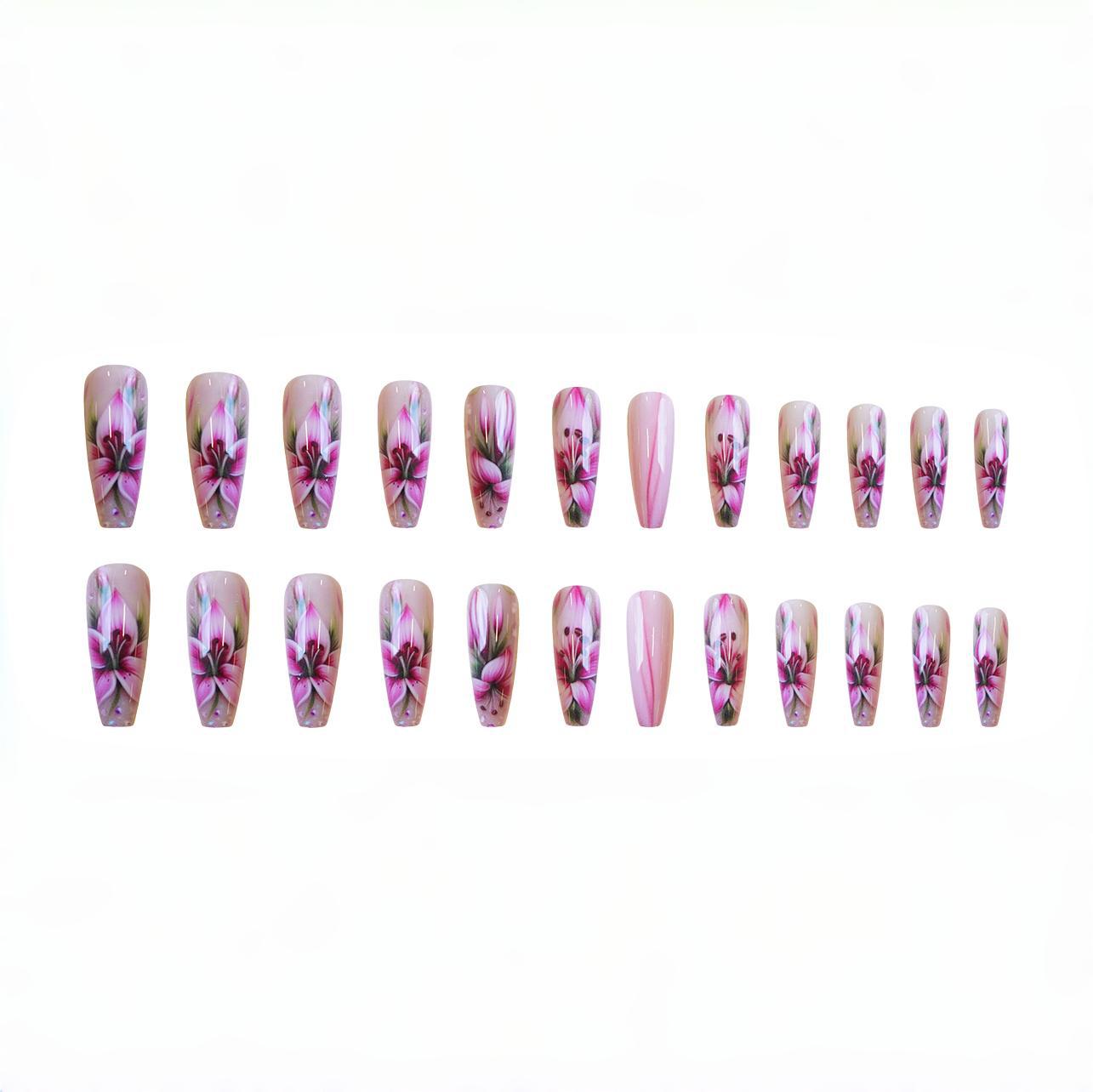 24Pcs White French Fake Nails  - Nail Art Rose Gold recension och pris
