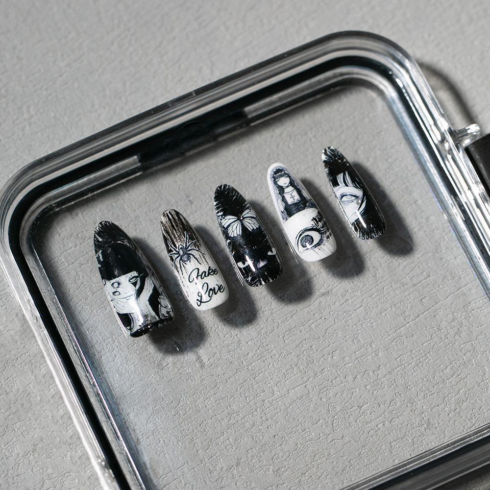 1Pc/Wholesale Gothic Black-Whi - Nail Art Gothic recension och pris