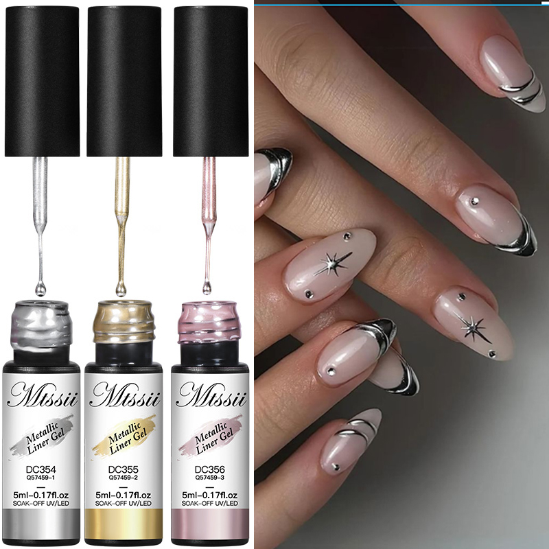 MTSSII 2/3Pcs Metallic Liner G - Nail Art Rose Gold recension och pris