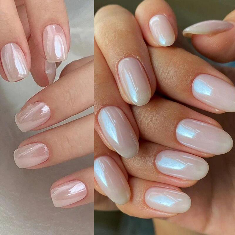Moonlight Pearl White Nails Gl - Nail Glitter Chrome recension och pris