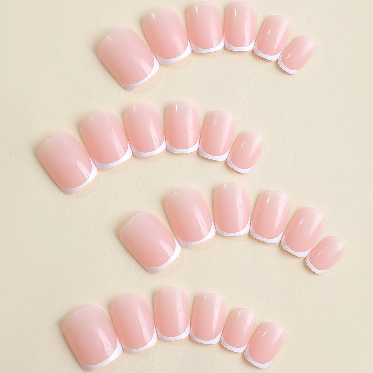 24PCS Short Square White Franc - Nail Art France recension och pris