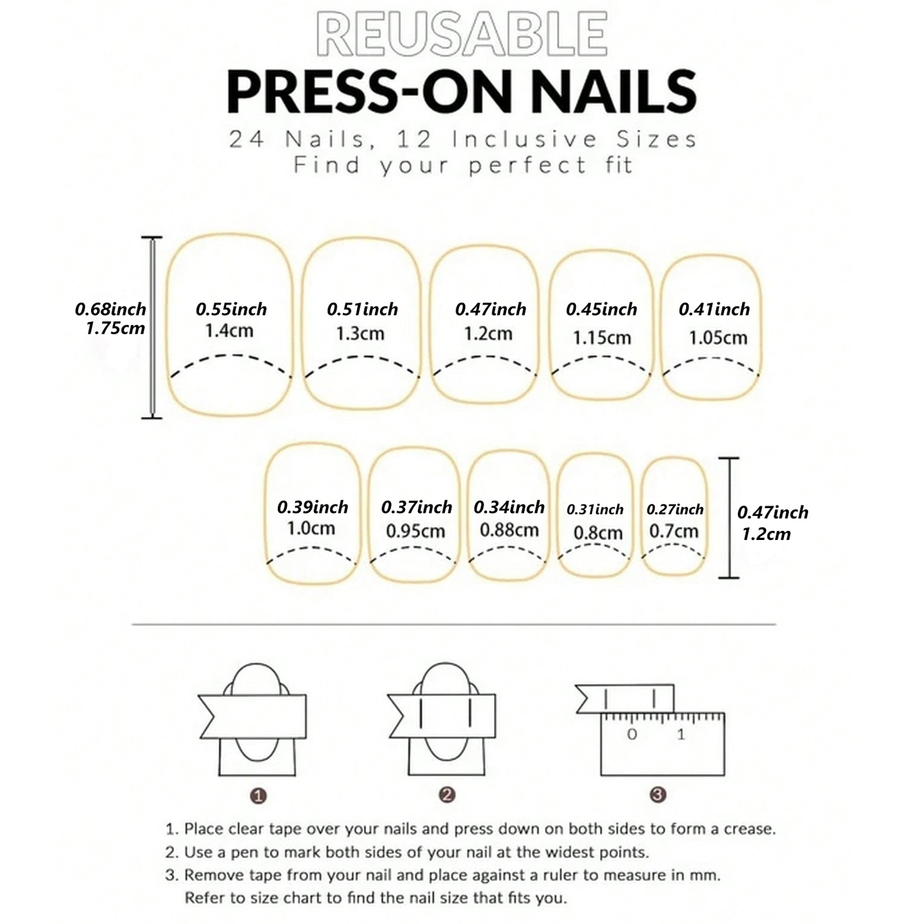 24PCS Short Square White Franc - Nail Art France recension och pris