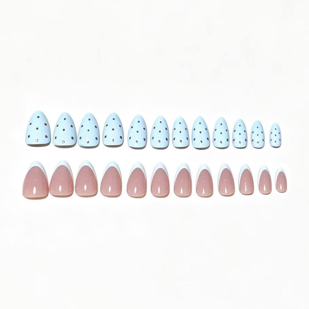 24Pcs French Tip Flower Nails  - Press On Nail Set recension och pris