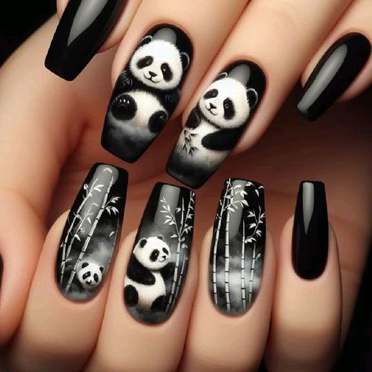 24pcs/set short Medium Long fa - Press On Nail Set recension och pris