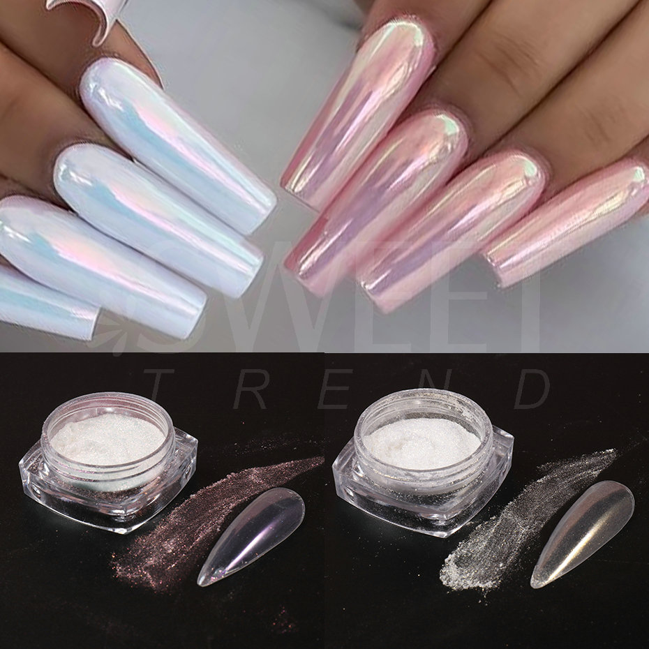 White Pearl Mirror Moonlight N - Nail Glitter Chrome recension och pris