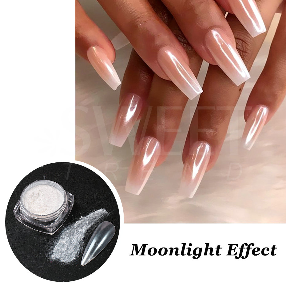 White Pearl Mirror Moonlight N - Nail Glitter Chrome recension och pris