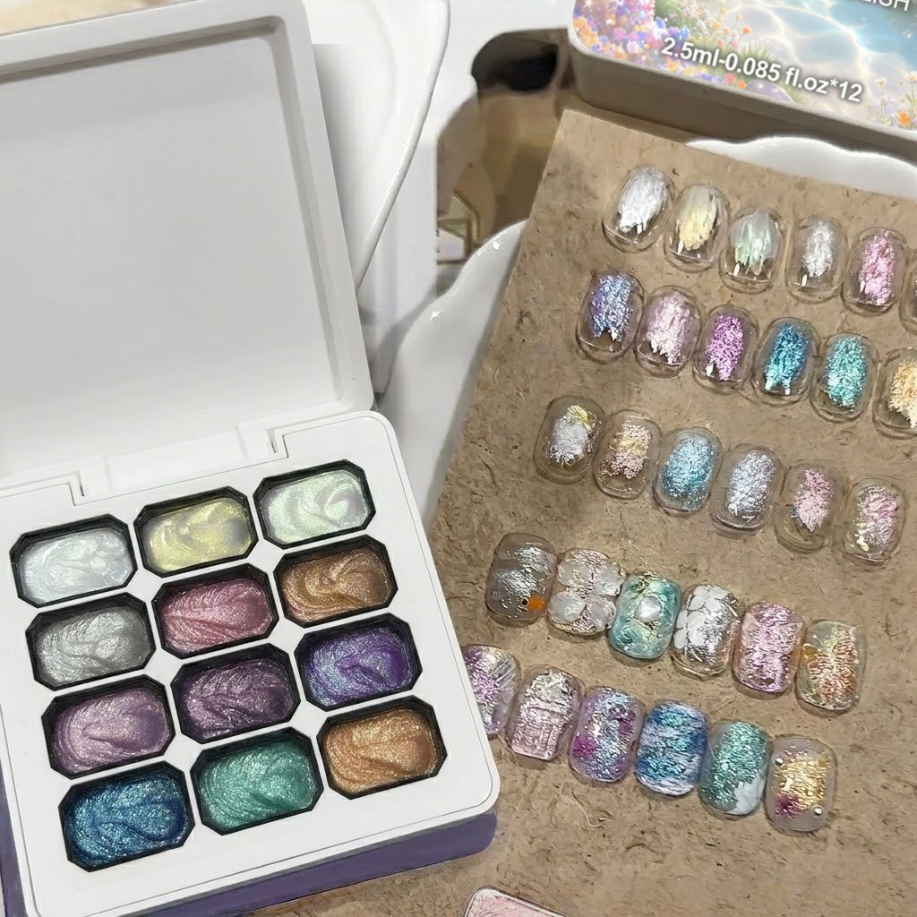 12 Colors Aurora Solid Nail Ge - Nail Glitter Chrome recension och pris