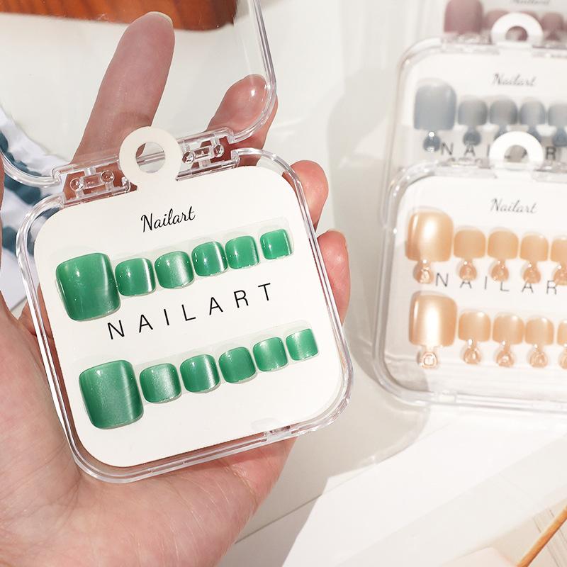 1Box French Fake Nails Glossy  - Nail Art Extension Cat Eye recension och pris