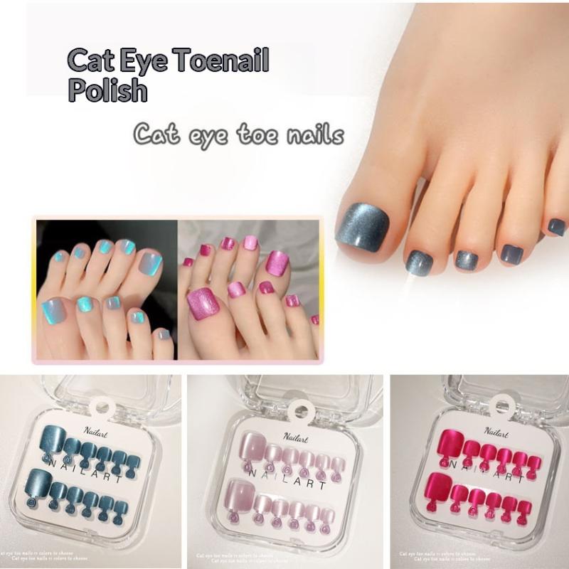 1Box French Fake Nails Glossy  - Nail Art Extension Cat Eye recension och pris