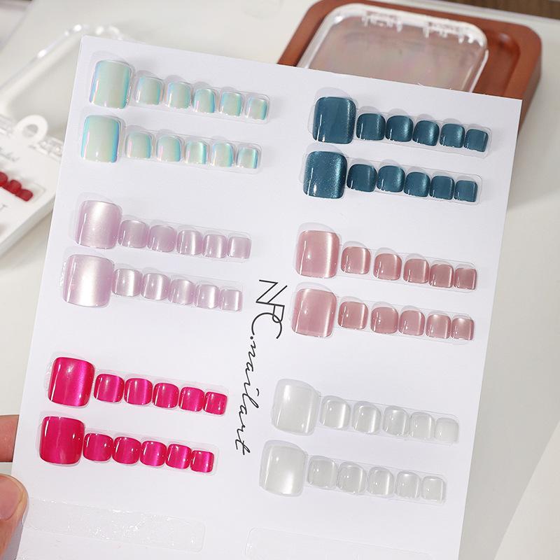 1Box French Fake Nails Glossy  - Nail Art Extension Cat Eye recension och pris