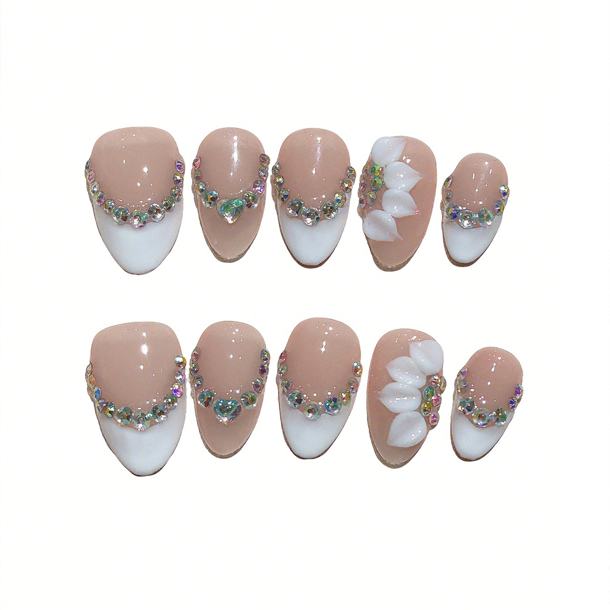 10pcs Short Almond Handmade Pr - Press On Nail Set recension och pris