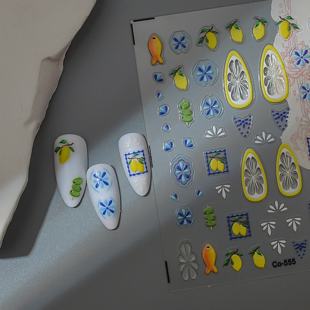 Lemon Fruit Nail Stickers Bohe - Nail Art France recension och pris