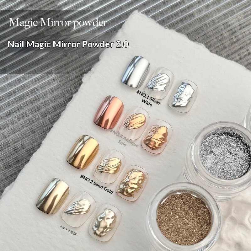 7 Colors Mirror Effect Golden  - Nail Glitter Chrome recension och pris