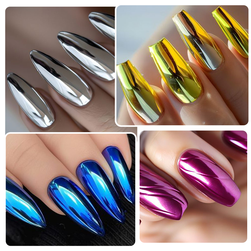 Metallic Gold Silver Mirror Po - Nail Art Rose Gold recension och pris