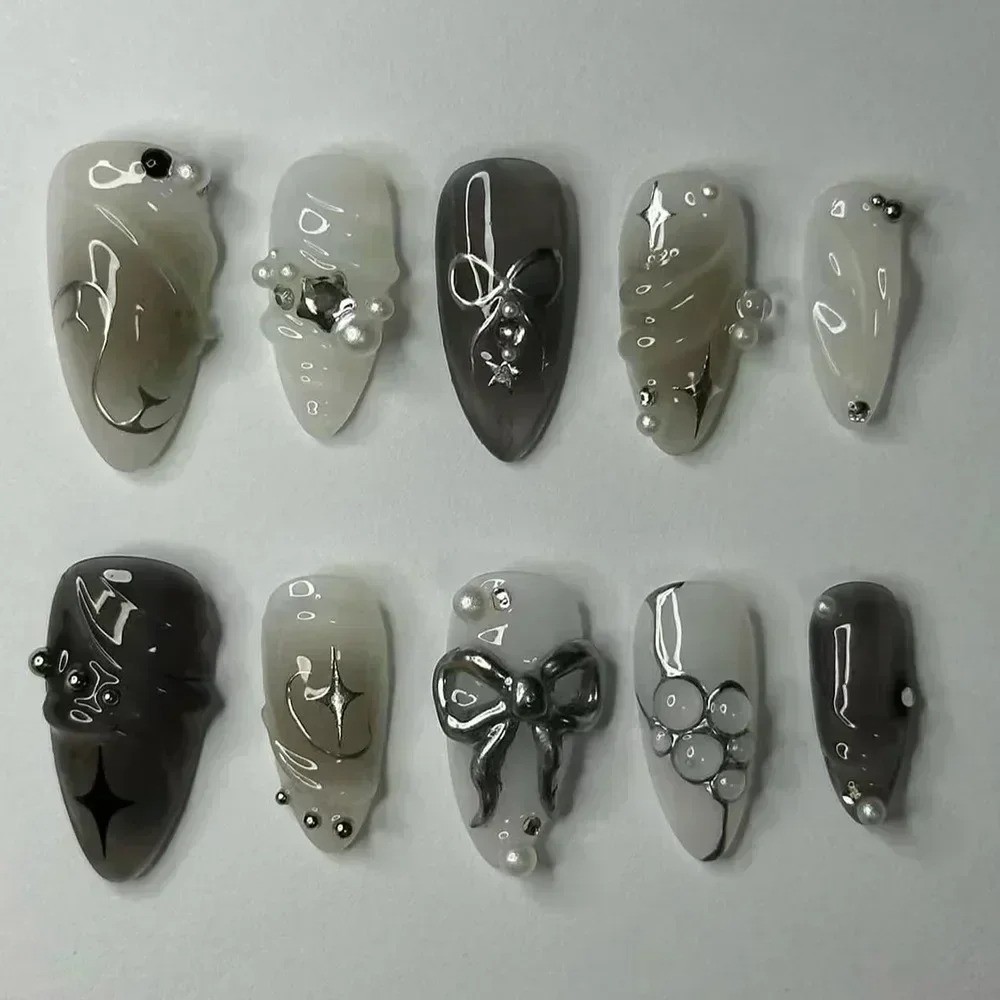 24pcs Sweet False Nail Patches - Press On Nail Set recension och pris