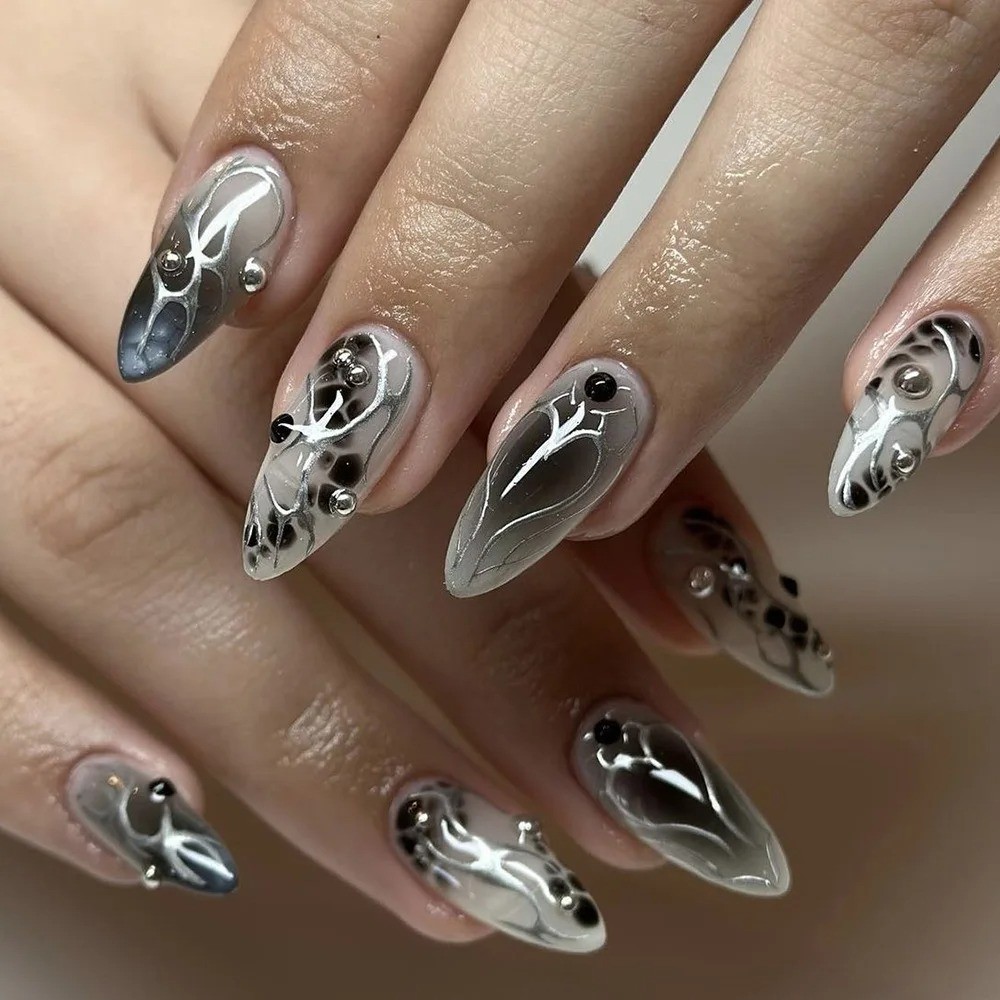24pcs Sweet False Nail Patches - Press On Nail Set recension och pris