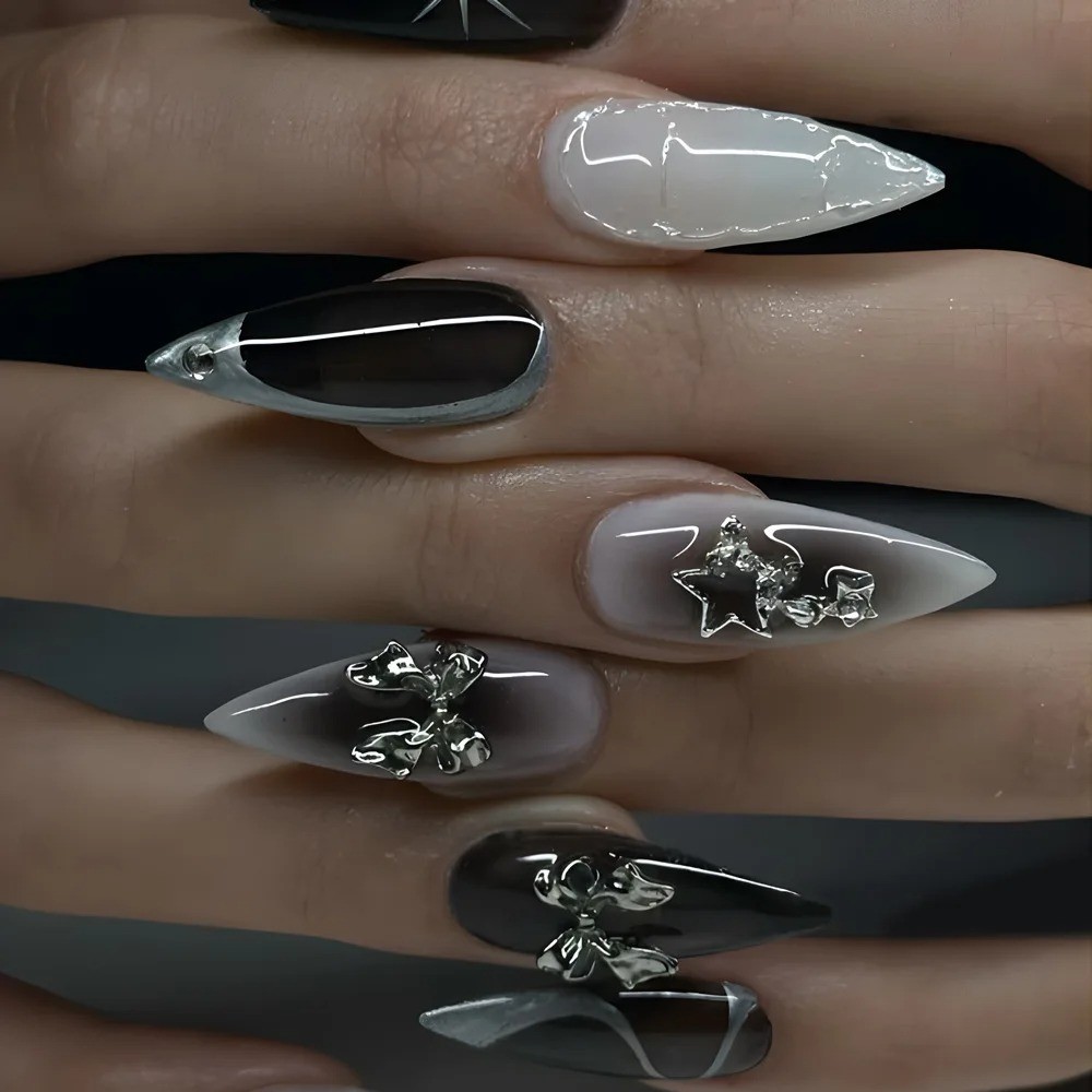 24pcs Sweet False Nail Patches - Press On Nail Set recension och pris