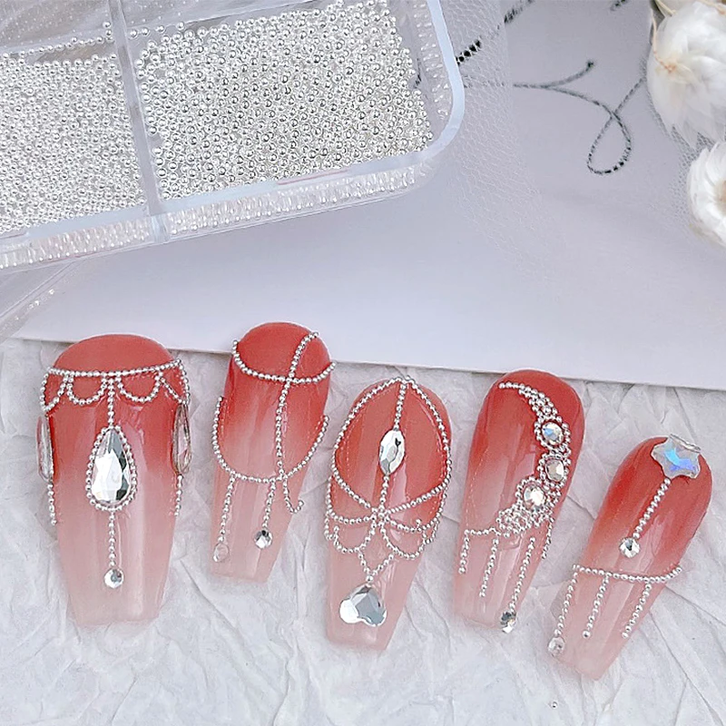 Nail Caviar Beads 0.4/0.6/0.8/ - Nail Art Rose Gold recension och pris