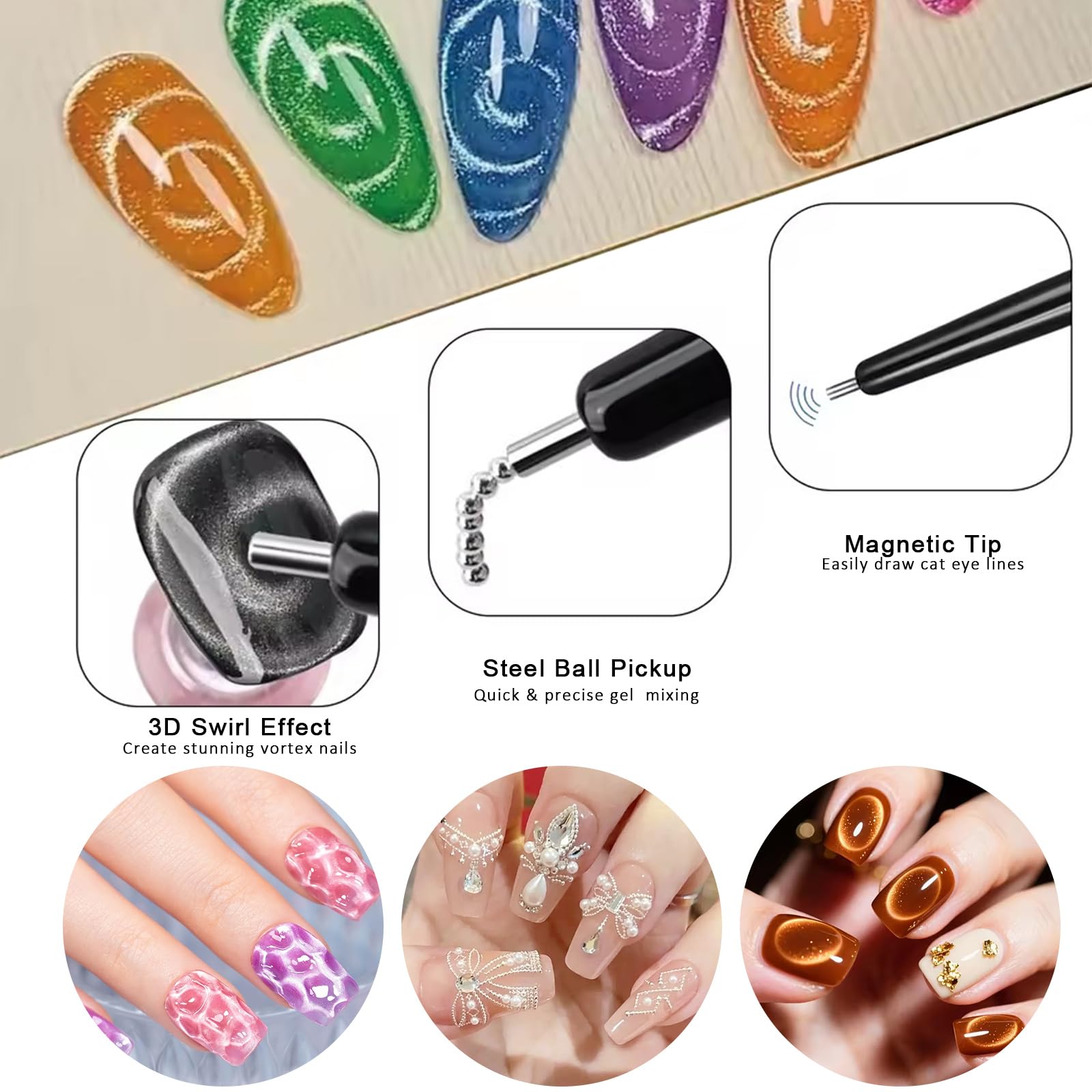 11Pcs Cat Eye Nail Art Magnet  - Nail Gel Polish Set recension och pris