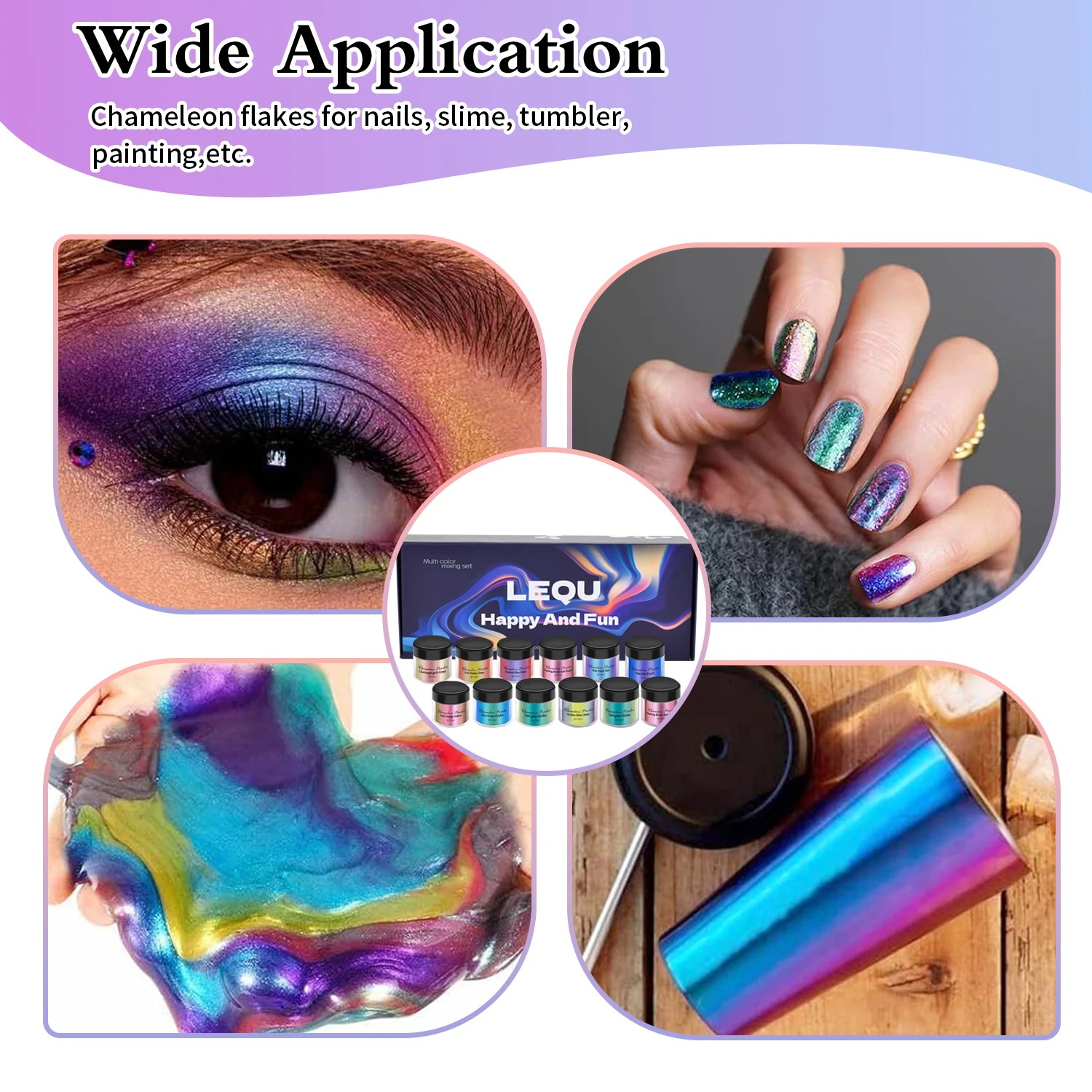 A set of chameleon pink nail c - Nail Glitter Chrome recension och pris