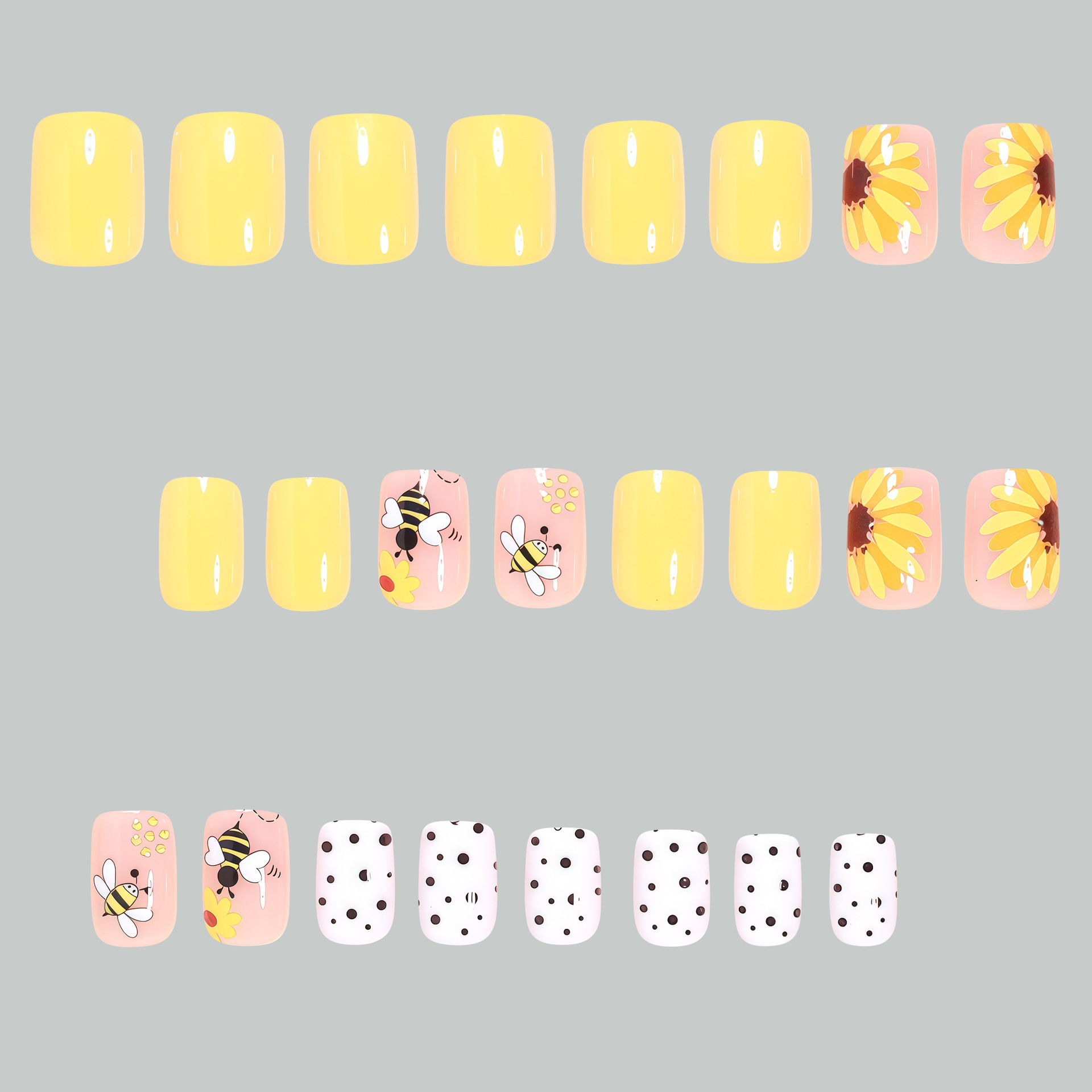 Short Square fake nails for wo - Press On Nail Set recension och pris