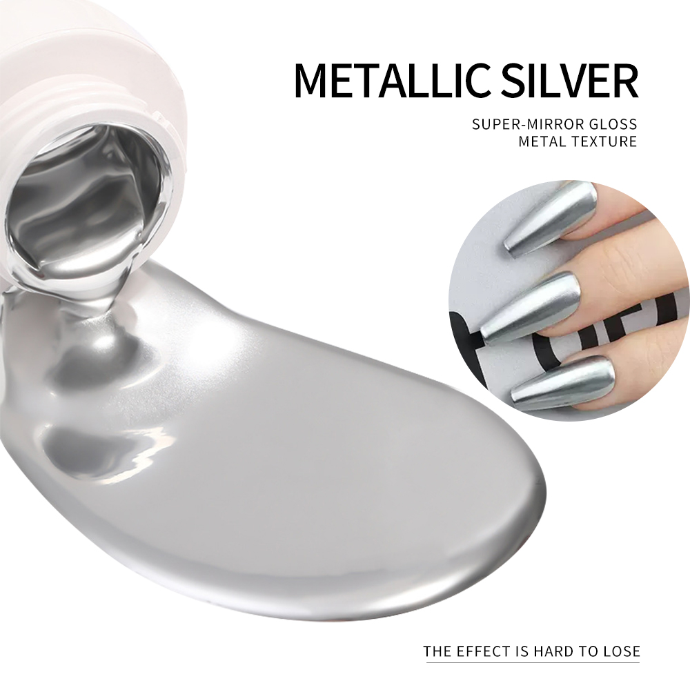 5ml Silver Gold Metallic Gel N - Nail Glitter Chrome recension och pris