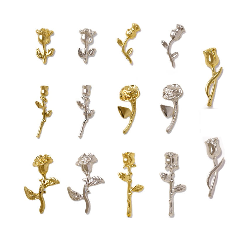 10Pcs 3D Rose Nail Art Ornamen - Nail Art Rose Gold recension och pris