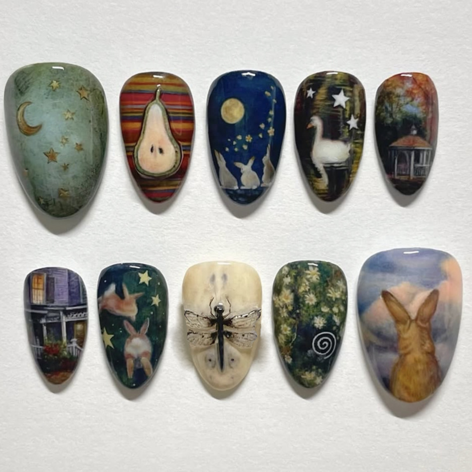 24pcs Dark Gothic Punk Fake Na - Nail Art Gothic recension och pris