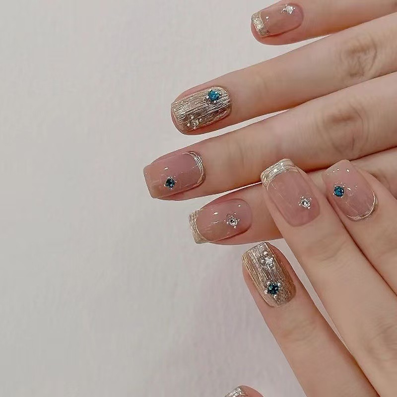 10Pcs Short Square French Hand - Nail Art Simple recension och pris