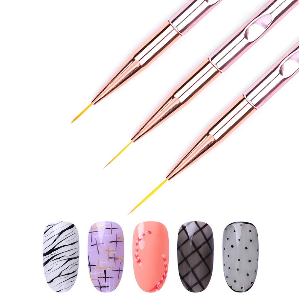3Pcs/Set Nail Art Brush Nail A - Nail Art Rose Gold recension och pris