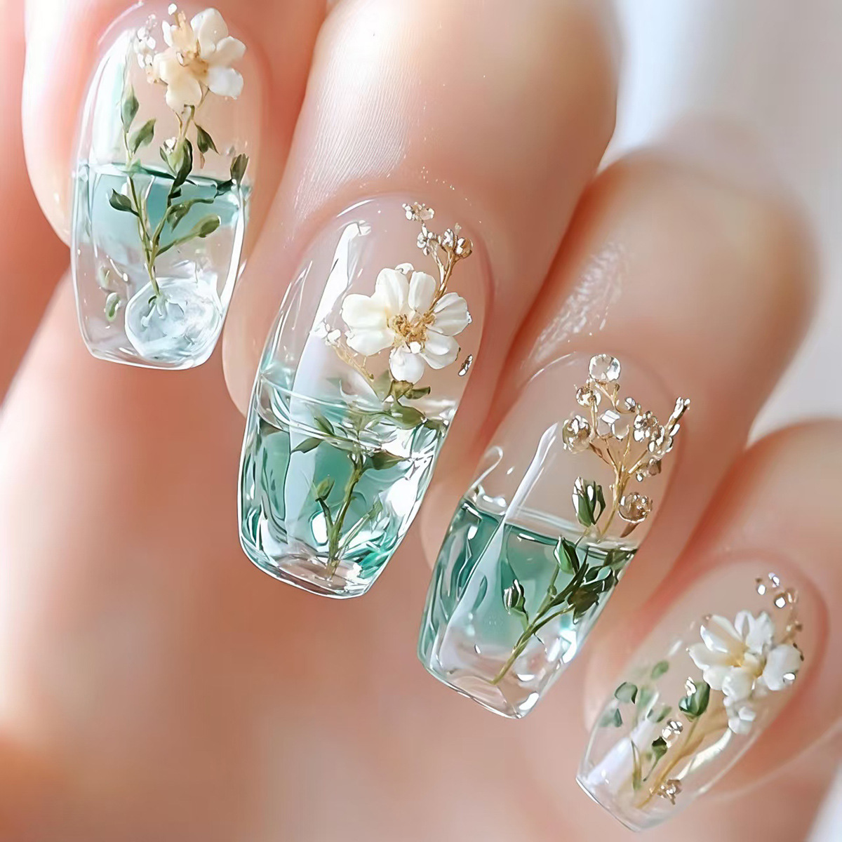 Medium fake nails for women gi - Press On Nail Set recension och pris