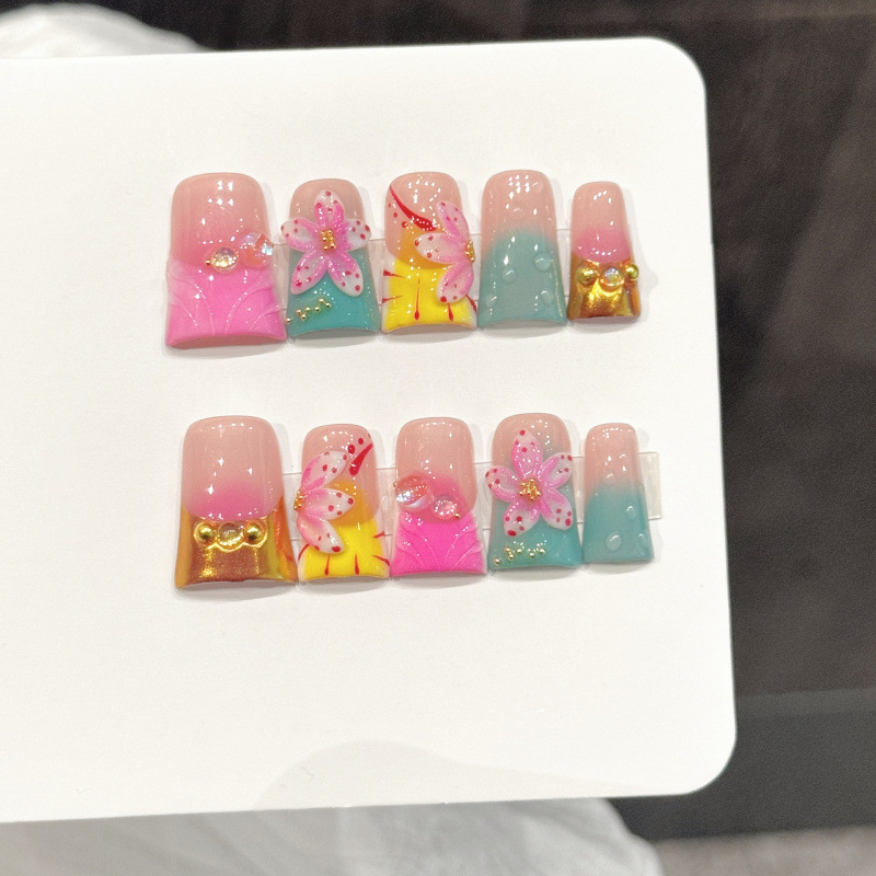10pcs Ocean Style Fake Nails D - Press On Nail Set recension och pris