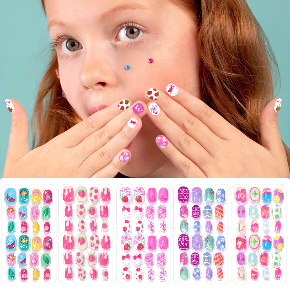 120-Piece 5-Set Candy Kids Pre - Press On Nail Set recension och pris