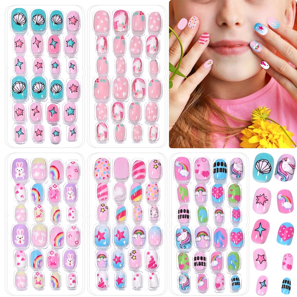 120-Piece 5-Set Candy Kids Pre - Press On Nail Set recension och pris