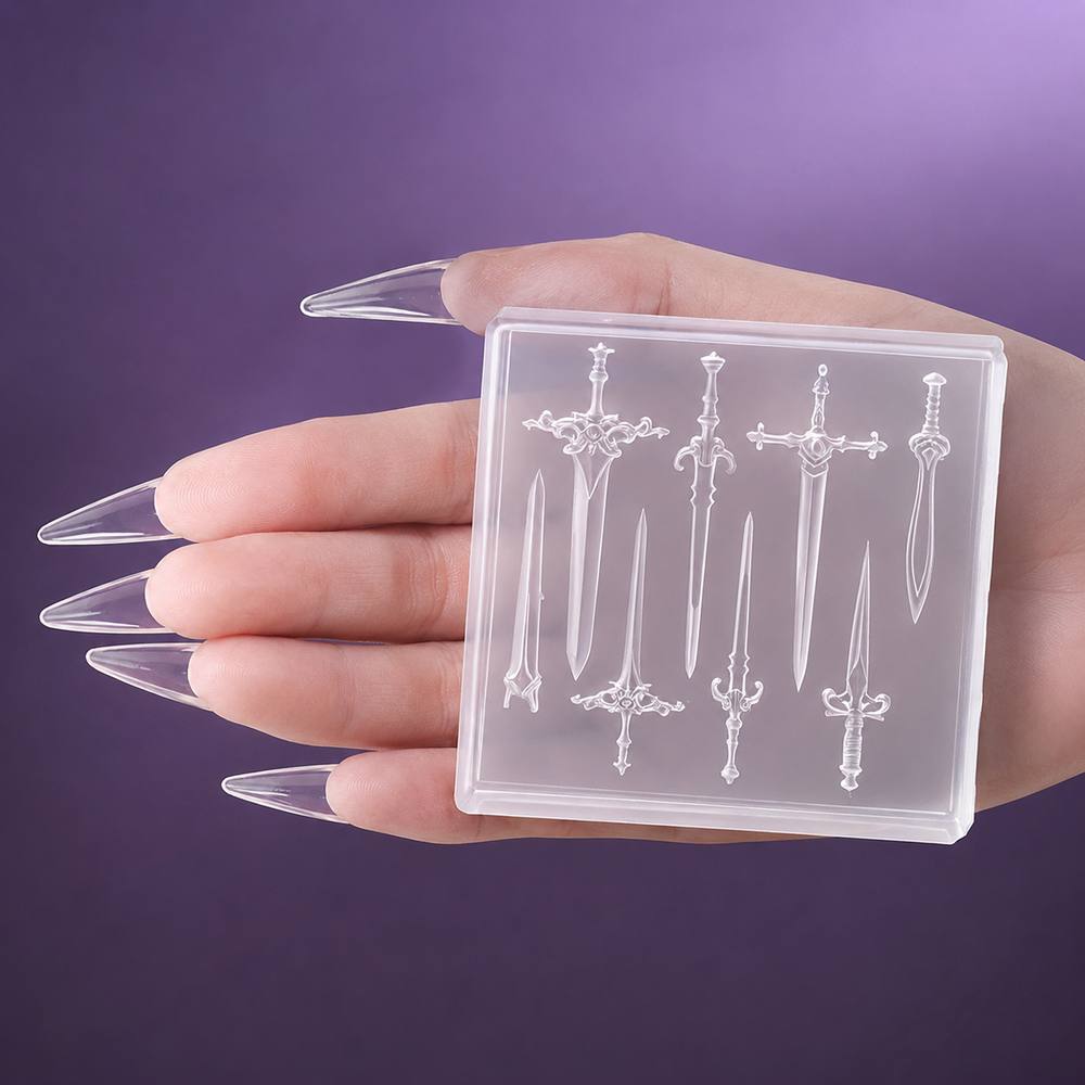 1Pc Mini Sword Nail Mold Medie - Nail Art Gothic recension och pris