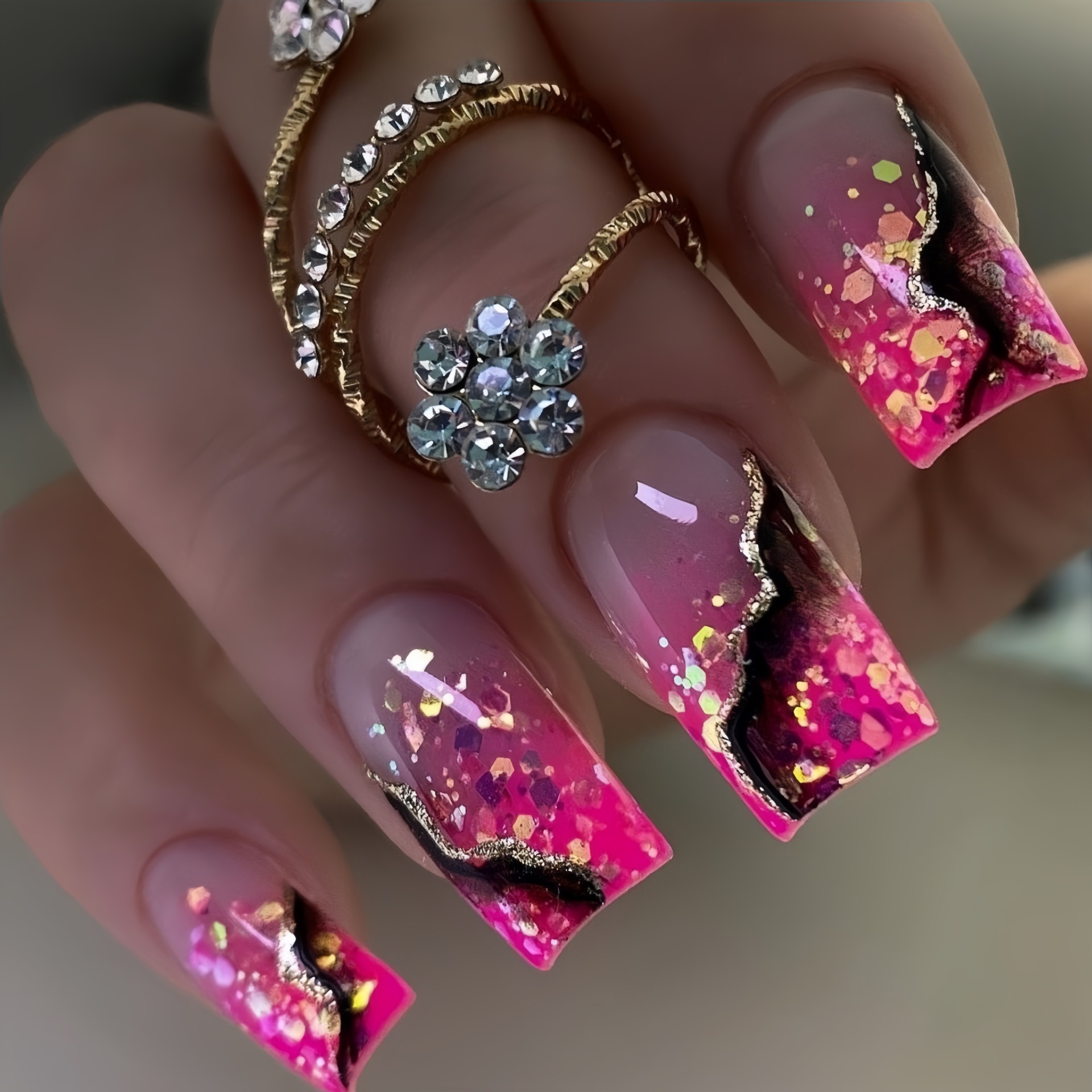 Medium fake nails for women gi - Press On Nail Set recension och pris