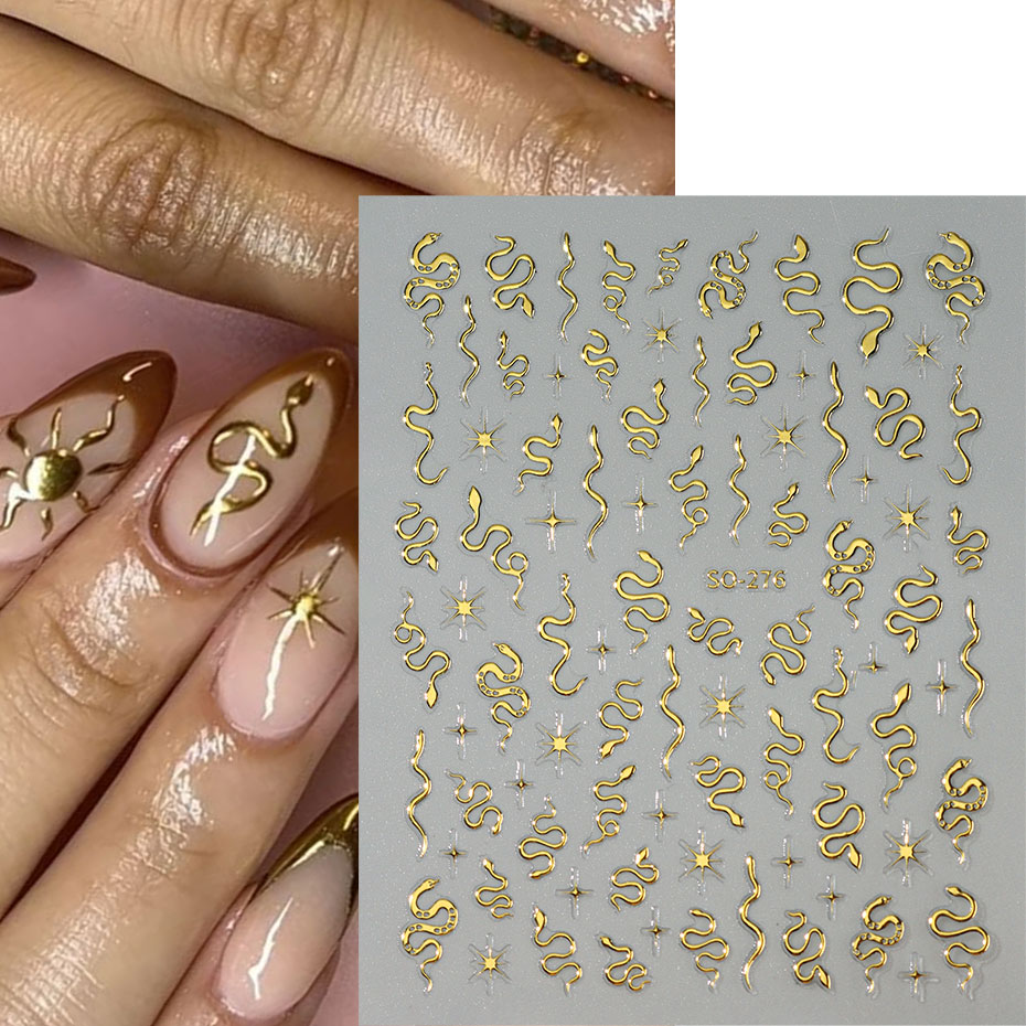 3pcs 3D Black Snake Nail Art S - Nail Art Gothic recension och pris