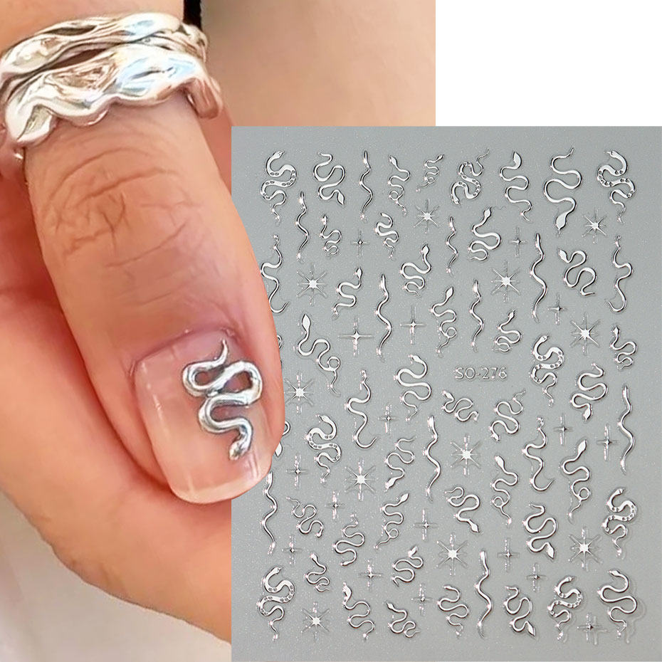 3pcs 3D Black Snake Nail Art S - Nail Art Gothic recension och pris