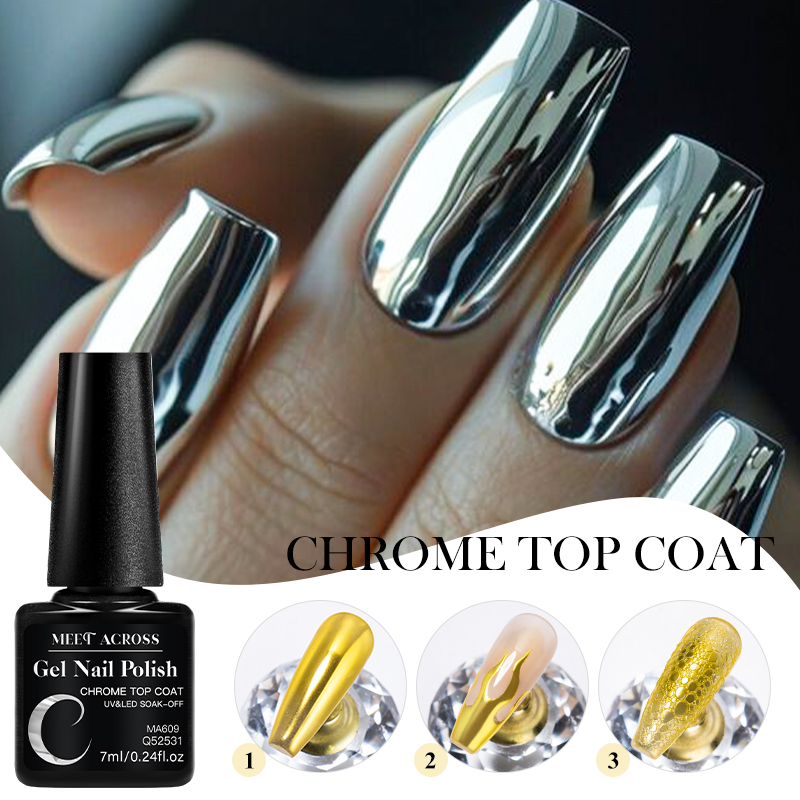 7ML Chrome Top Coat For Mirror - Nail Glitter Chrome recension och pris
