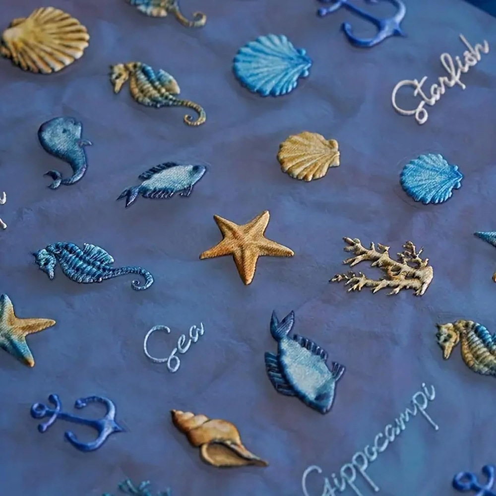 1pc Ocean Nail Art Stickers 5D - Nail Art France recension och pris